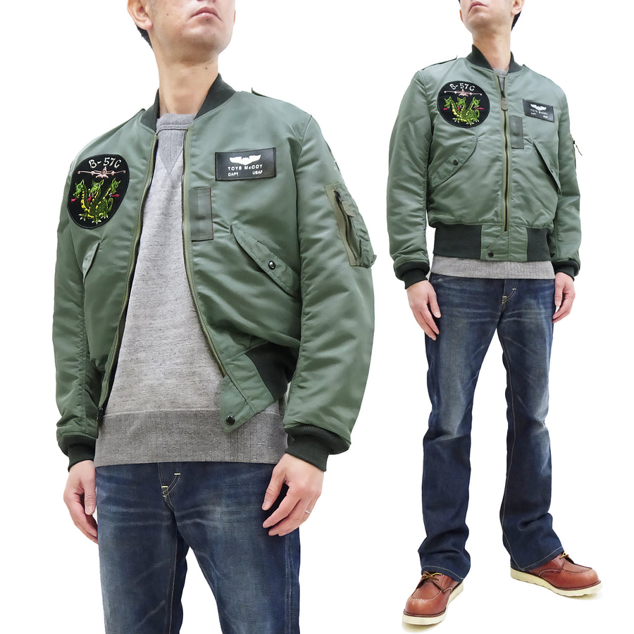 TOYS McCOY Jacket Men's L-2B Flight Jacket L2B Bomber Jacket with Patches TMJ2314 Sage-Green