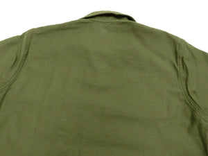 TOYS McCOY Men's PLain Short Sleeve Shirt Soid OG-107 Utility Shirt TMS1705 Olive