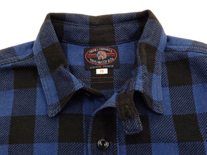 TOYS McCOY Buffalo Plaid Shirt Men's Durable One Star Long Sleeve Shirt TMS2006 Blue