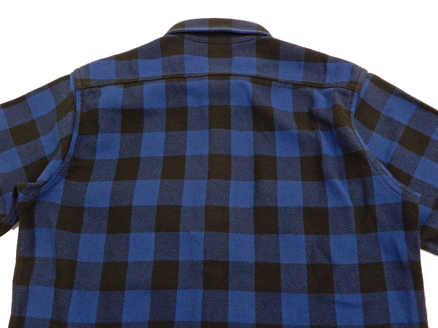 TOYS McCOY Buffalo Plaid Shirt Men's Long Sleeve Checked Button Up Shirt TMS2007 Blue