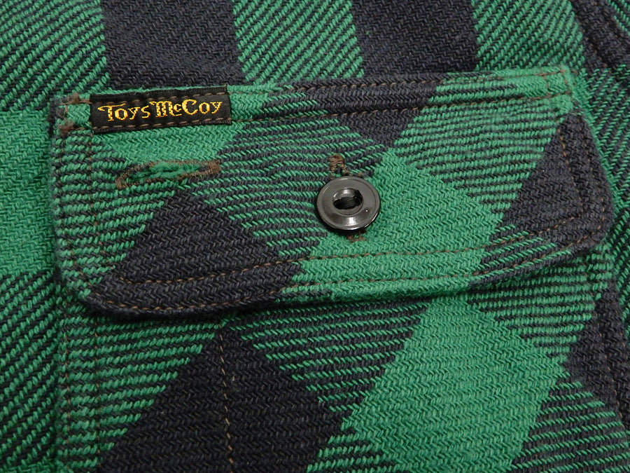 TOYS McCOY Shirt Men's Buffalo Plaid Long Sleeve Checked Button Up Shirt TMS2108 Green
