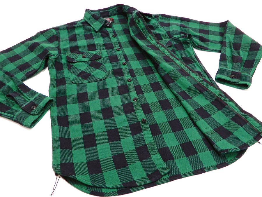 TOYS McCOY Shirt Men's Buffalo Plaid Long Sleeve Checked Button Up Shirt TMS2108 Green