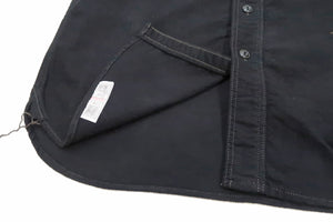 TOYS McCOY Solid Brushed Flannel Shirt Men's Vintage Style Plain Long Sleeve Button Up Work Shirt TMS2208 030 Black