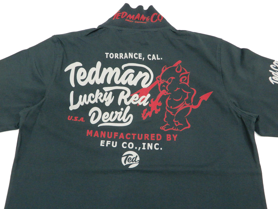 Tedman Polo Shirt Men's Short Sleeve Cotton Jersey Graphic Polo Shirt TMSP-600 Faded-Dark-Blue