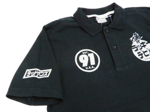 Tedman Polo Shirt Men's Short Sleeve Cotton Jersey Graphic Polo Shirt TMSP-700 Black