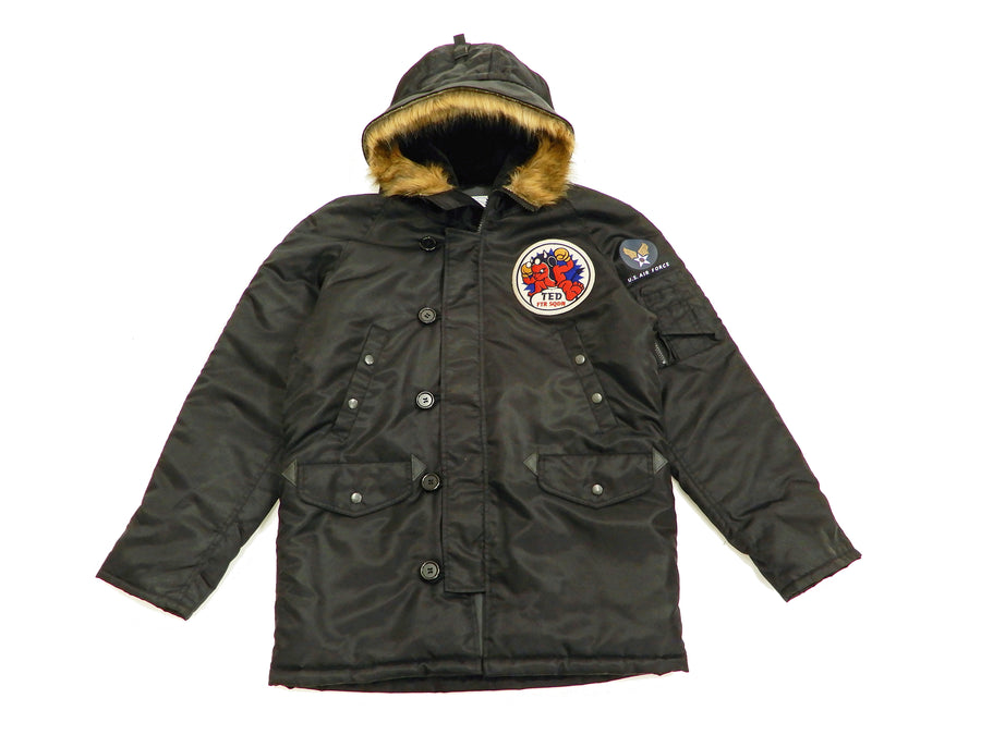 Tedman N-3B Parka Men's Winter Padded Coat Jacket with Patch TN3B-070 Black