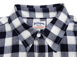Tedman Custom Embroidered Plaid Flannel Shirt Men's Long Sleeve Shirt TNS-700 Off/Navy