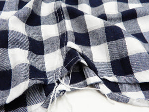 Tedman Custom Embroidered Plaid Flannel Shirt Men's Long Sleeve Shirt TNS-700 Off/Navy