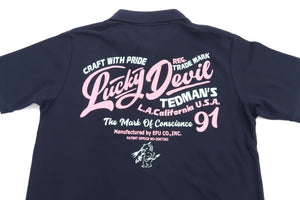 Tedman Polo Shirt Men's Short Sleeve Dry Pique Graphic Polo Shirt TSPS-139D Dark-Blue