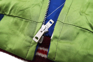 KOSHO & CO. Jacket TT15198 Tailor Toyo Sukajan Men's Japanese Souvenir Jacket Japan Map Embroidery x Tiger Print TT15198-145 Green/Navy-Blue