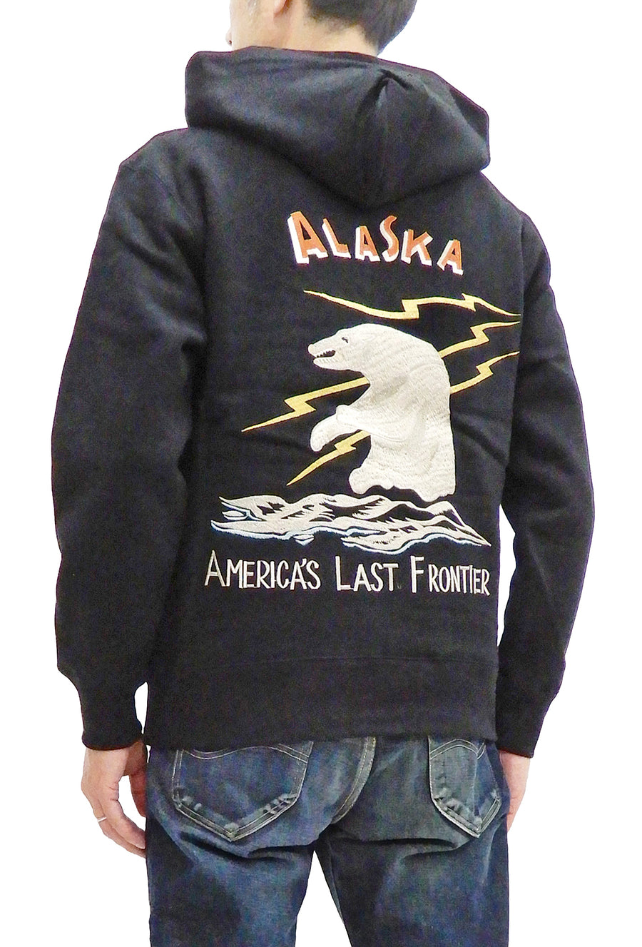 Tailor Toyo Pullover Hoodie Men's Alaska Sukajan Style Embroidered Hooded Sweatshirt TT68861 Black