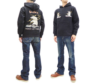 Tailor Toyo Pullover Hoodie Men's Alaska Sukajan Style Embroidered Hooded Sweatshirt TT68861 Black