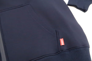 Tedman Neoprene Hoodie Men's Casual Graphic Printed Zip-Up Neoprene Hooded Jacket WBZP-100 Navy-Blue