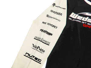 Tedman T-Shirt Men's 2-Tone Long Sleeve Graphic Tee WedsSport Kaminari WEDSLST-300 Black/Off-White