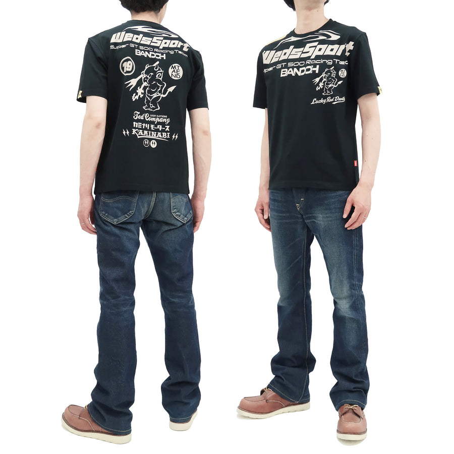 Tedman T-shirt Men's Kaminari WedsSport Lucky Devil Graphic Short Sleeve Tee WSBT-01 Black