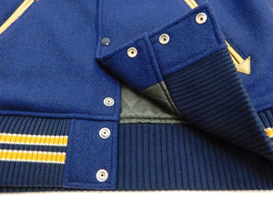 Whitesville Plain Varsity Jacket Men's Letterman Jacket Melton Leather Award Jacket WV14904 C/#126 Royal Blue x Cream