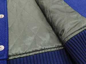 Whitesville Plain Varsity Jacket Men's Letterman Jacket Melton Leather Award Jacket WV14904 C/#126 Royal Blue x Cream