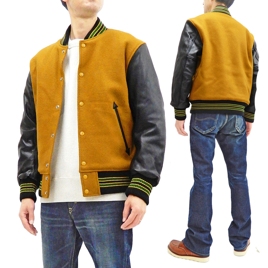 Men Black and Yellow Varsity Jacket - New American Jackets