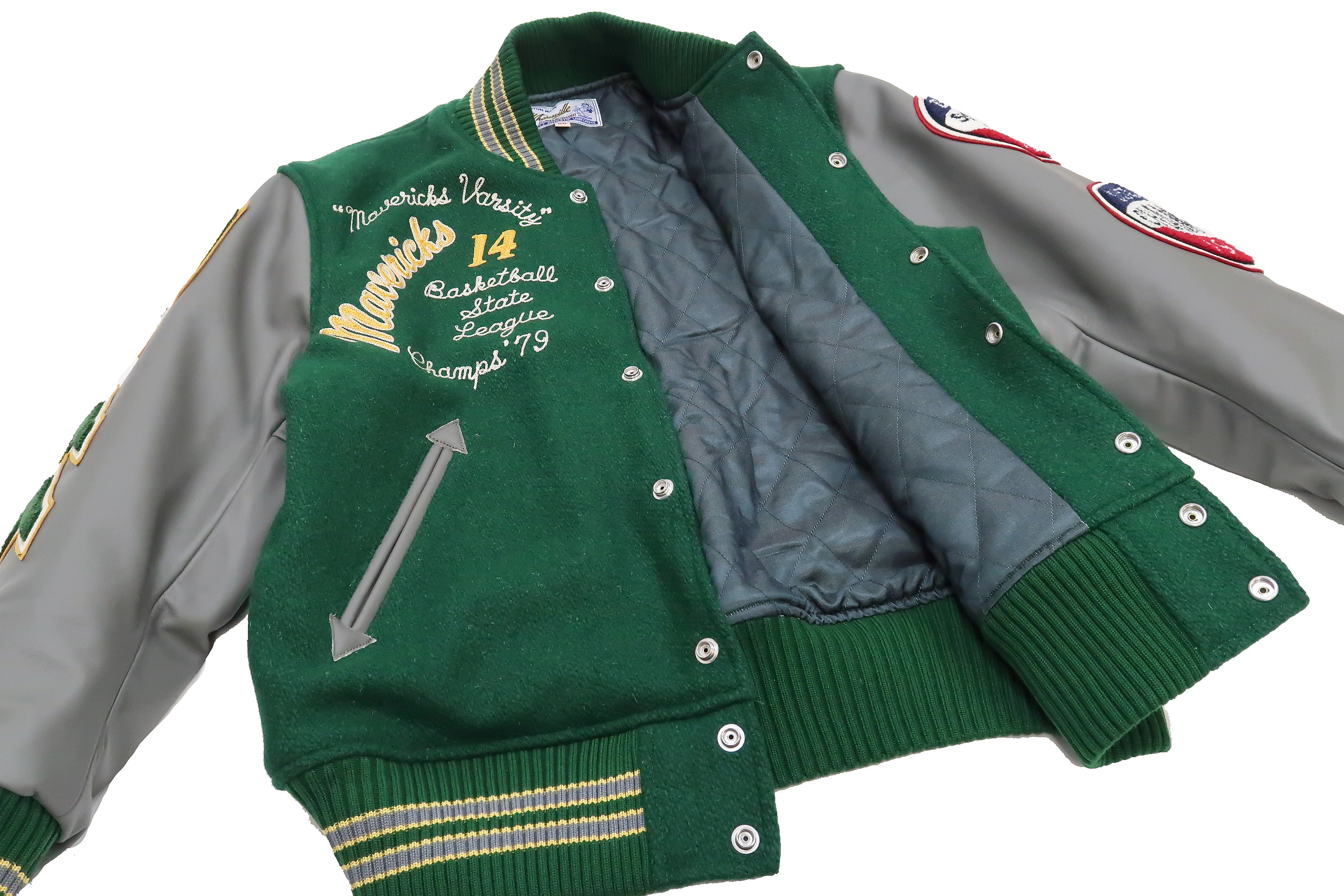 Whitesville Varsity Jacket Men's Letterman Jacket Melton x Leather