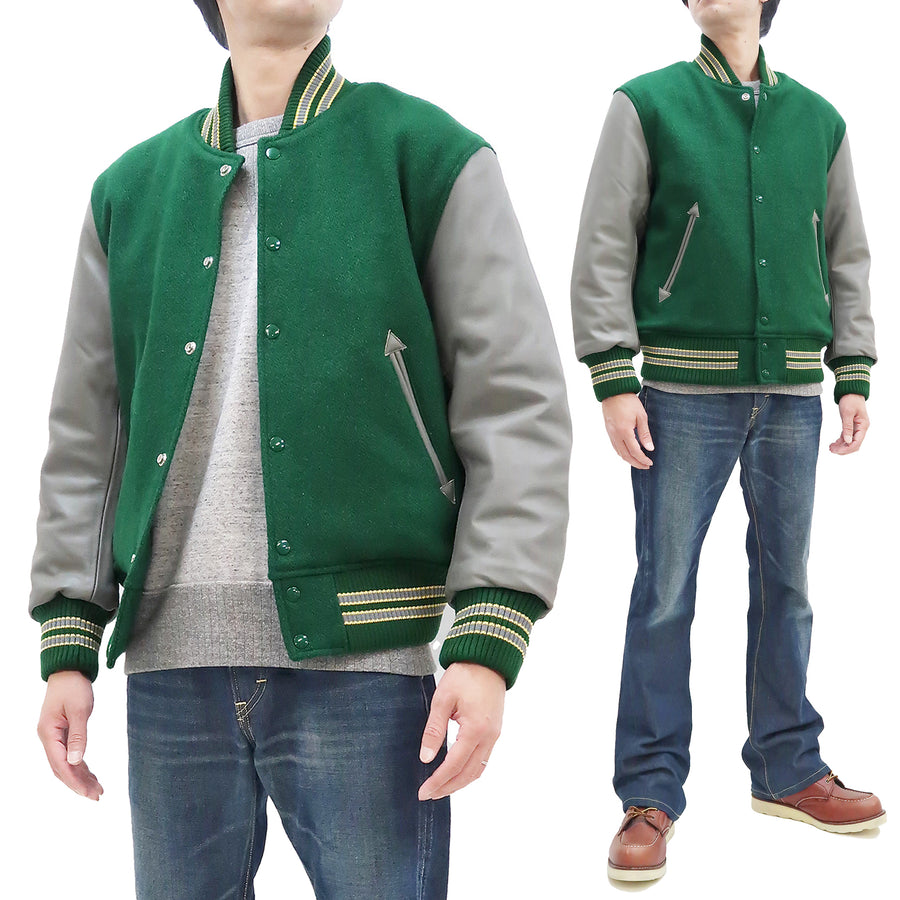 Varsity Jacket Letterman Baseball College Jacket Fashion Green Wool Body  And Gold Leather Sleeves Jackets (XS, Green / Gold) at  Men's  Clothing store