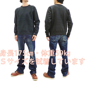 Whitesville Plain Sweatshirt Men's Loop-wheeled V-Insert Vintage Style WV67728 Black