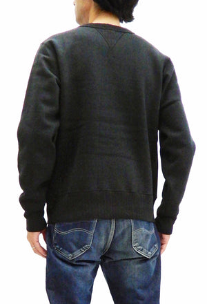 Whitesville Plain Sweatshirt Men's Loop-wheeled V-Insert Vintage Style WV67728 Black