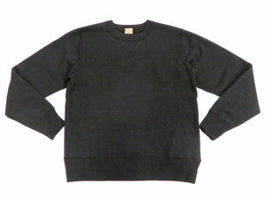 Whitesville Plain Sweatshirt Men's Loop-wheeled V-Insert Vintage Style WV67728 Black