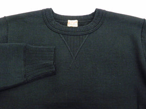 Whitesville Plain Sweatshirt Men's Loop-wheeled V-Insert Vintage Style WV67728 Black