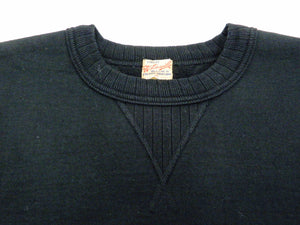 Whitesville Plain Sweatshirt Men's Loop-wheeled V-Insert Vintage Style WV67728 Black