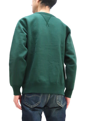 Whitesville Plain Sweatshirt Men's Loop-wheeled V-Insert Vintage Style WV67728 145 Green