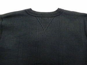 Whitesville Plain Sweatshirt Men's Loop-wheeled V-Insert Vintage Style WV67728 Black