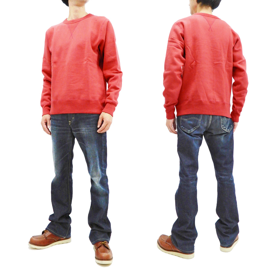 Whitesville Plain Sweatshirt Men's Loop-wheeled V-Insert Vintage Style WV67728 Red