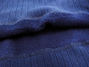 Whitesville Plain Sweatshirt Men's Loop-wheeled V-Insert Vintage Style WV67728 Navy-Blue