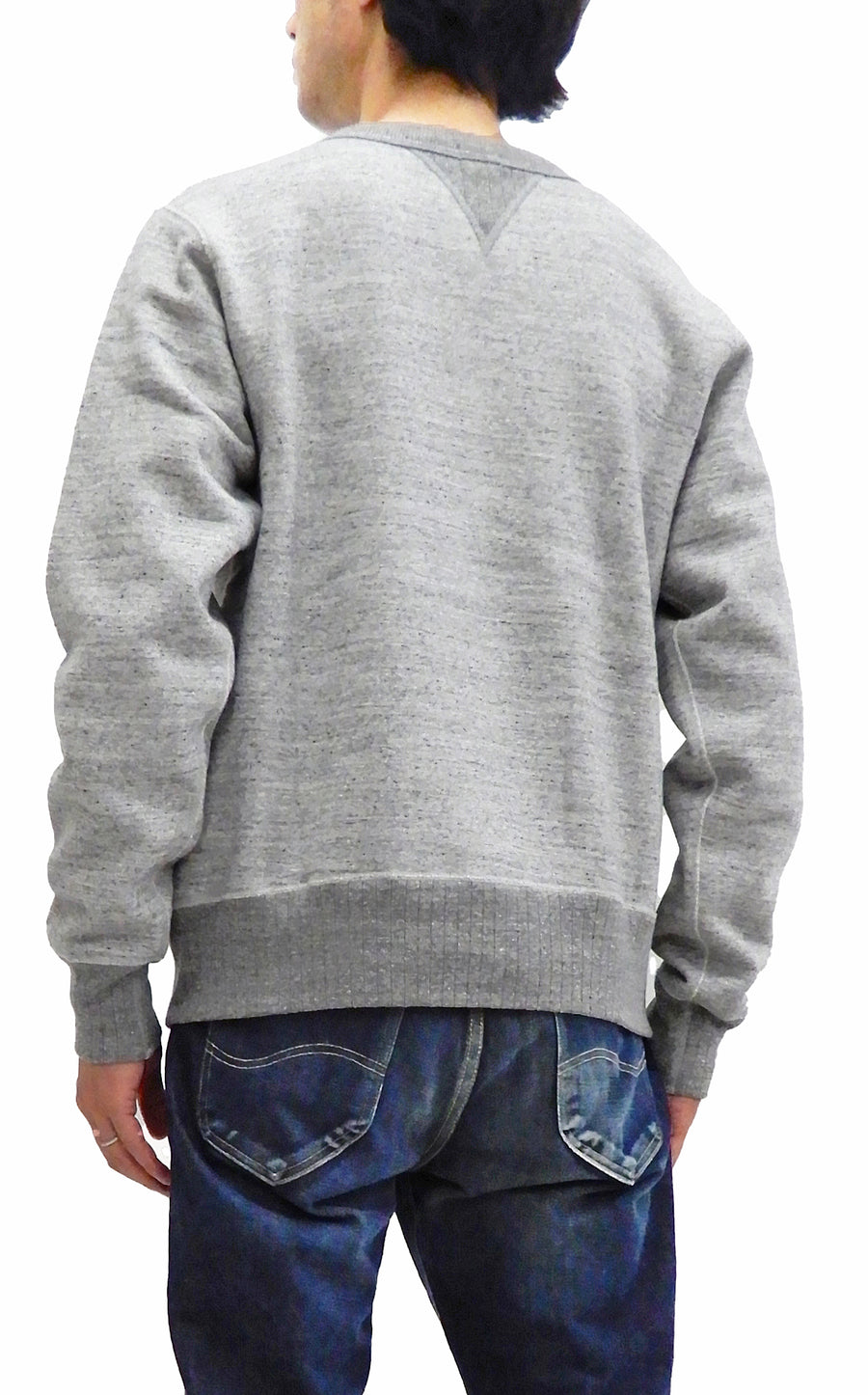 Whitesville Plain Sweatshirt Men's Loop-wheeled V-Insert Vintage Style WV67728 Heather-Gray