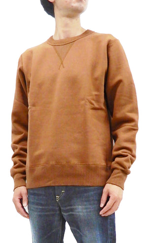 Whitesville Plain Sweatshirt Men's Loop-wheeled V-Insert Vintage Style WV67728 Brown