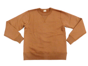Whitesville Plain Sweatshirt Men's Loop-wheeled V-Insert Vintage Style WV67728 Brown