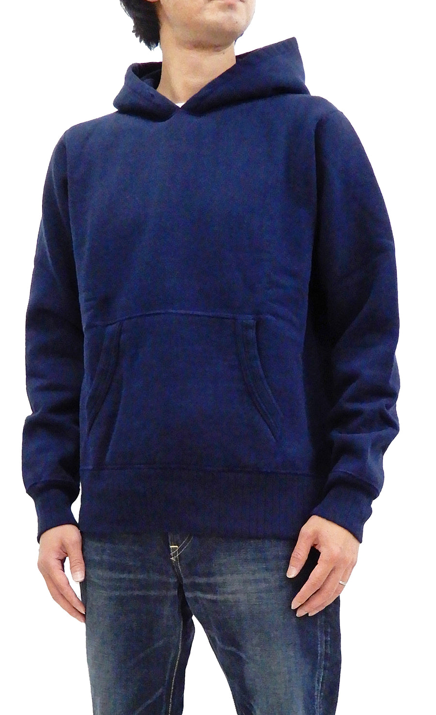 Whitesville Plain Pullover Hoodie Men's Solid Color Hooded Sweatshirt WV67729 Navy-Blue