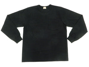Whitesvill Plain T-shirt Men's Heavyweight Long Sleeve Pocket Tee WV68849 119 Black