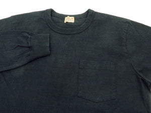 Whitesvill Plain T-shirt Men's Heavyweight Long Sleeve Pocket Tee WV68849 119 Black