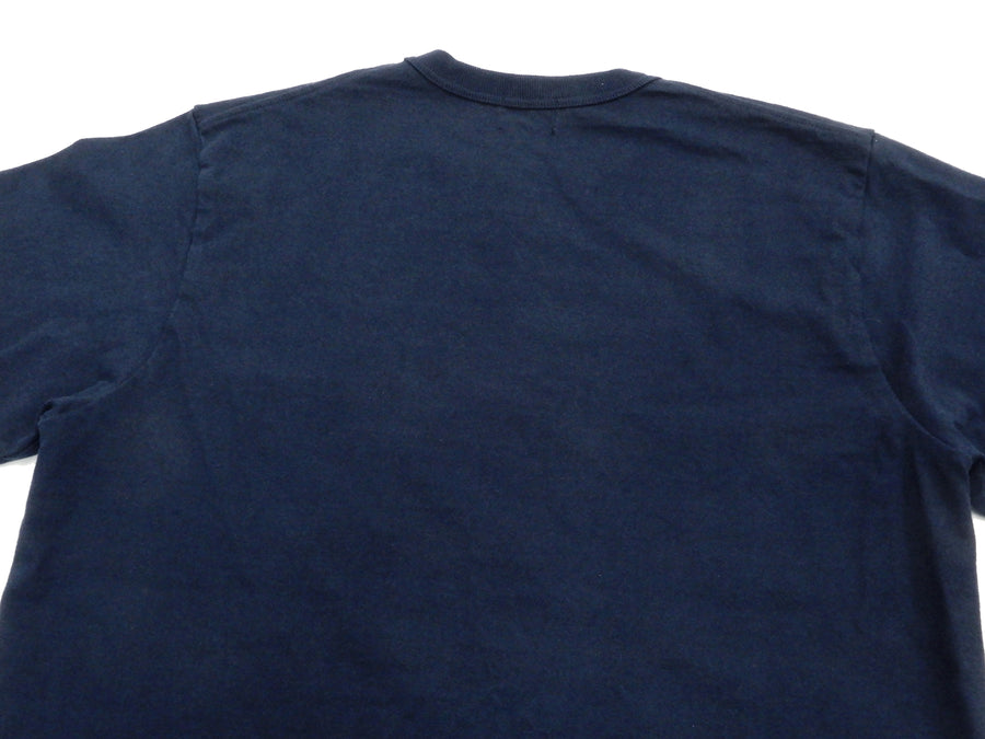 Whitesvill Plain T-shirt Men's Heavyweight Long Sleeve Pocket Tee WV68849 128 Dark-Blue
