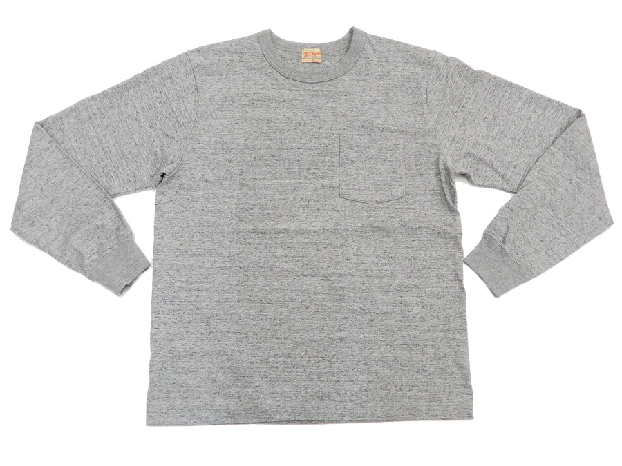 Whitesvill Plain T-shirt Men's Heavyweight Long Sleeve Pocket Tee WV68849 113 Heather-Gray