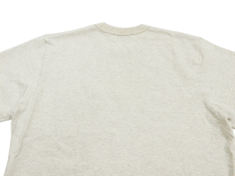 Whitesvill Plain T-shirt Men's Heavyweight Long Sleeve Pocket Tee WV68849 131 Oatmeal