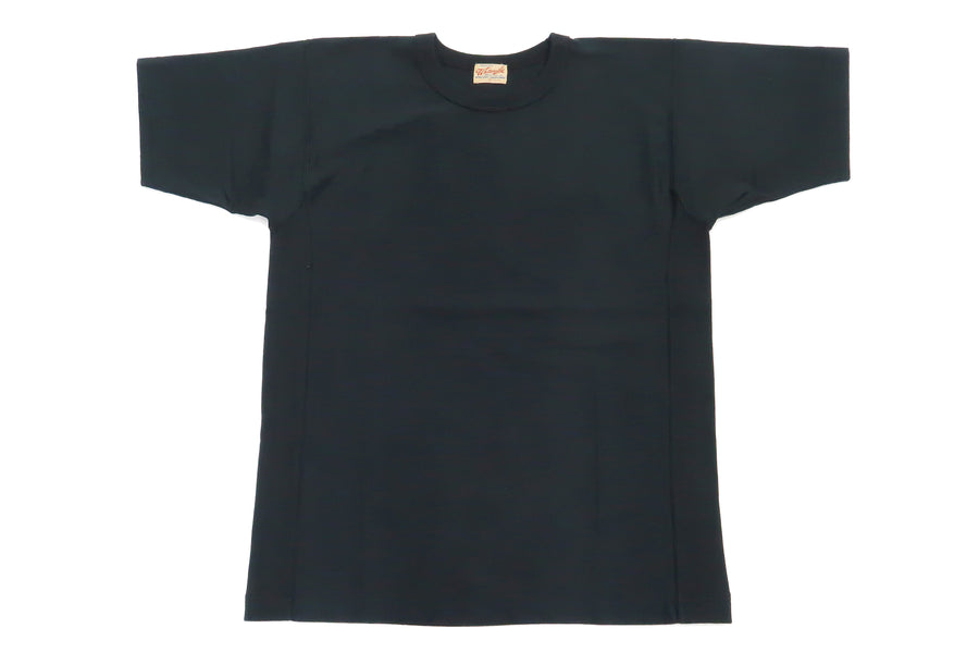 Whitesvill Plain T-shirt with Rib Side Panels Men's Heavyweight Short Sleeve Tee WV78930 119 Black