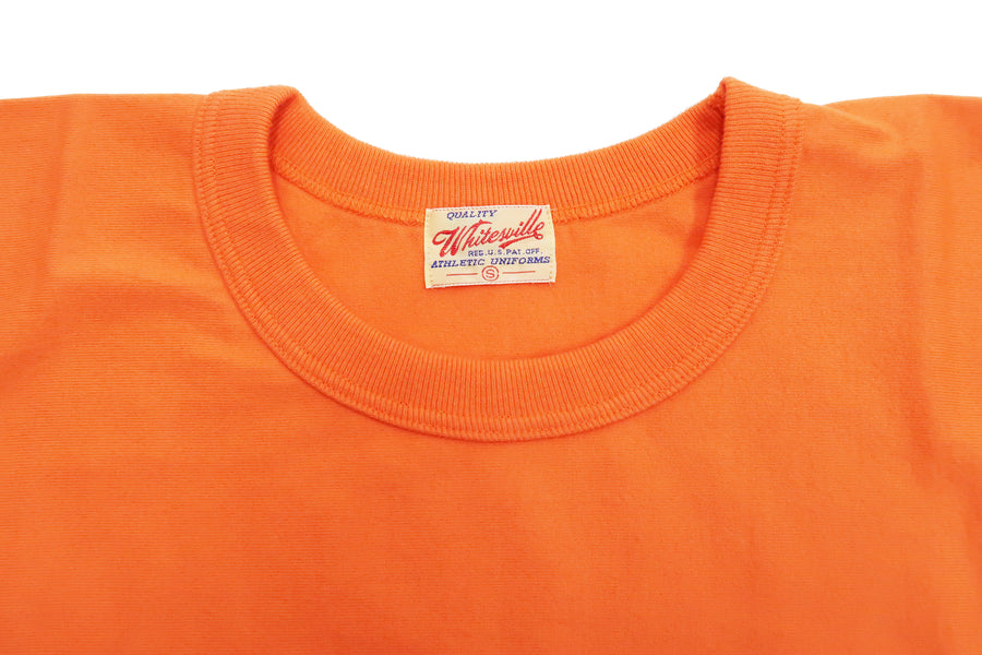 Whitesvill Plain T-shirt with Rib Side Panels Men's Heavyweight Short Sleeve Tee WV78930 159 Orange