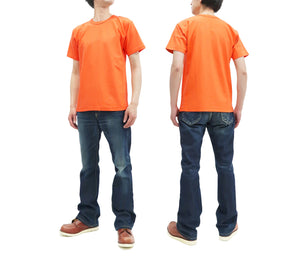 Whitesvill Plain T-shirt with Rib Side Panels Men's Heavyweight Short Sleeve Tee WV78930 159 Orange