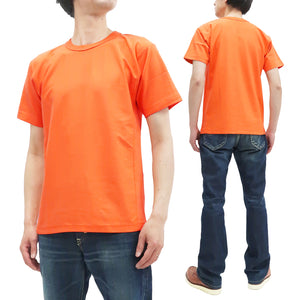 Whitesvill Plain T-shirt with Rib Side Panels Men's Heavyweight Short Sleeve Tee WV78930 159 Orange