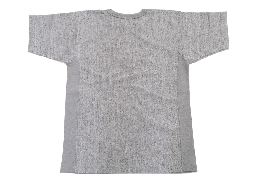 Whitesvill Plain T-shirt with Rib Side Panels Men's Heavyweight Short Sleeve Tee WV78930 113 Heather-Gray