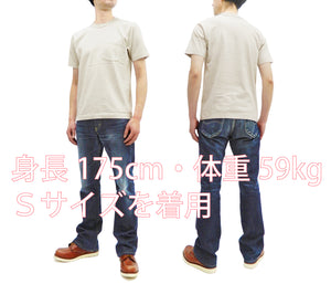 Whitesvill T-Shirt Men's Plain Pocket T Shirt Heavyweight Short Sleeve Tee WV78932 131 Oatmeal